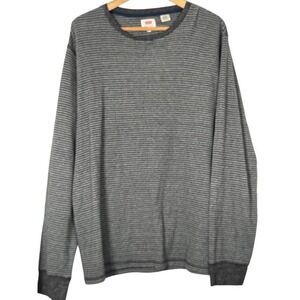 Levi's Men's Gray Striped Long Sleeve Crew Neck T-Shirt Size XL